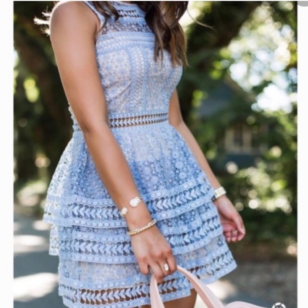 00 Express Lace Fit and Flare Tiered Dress NWOT